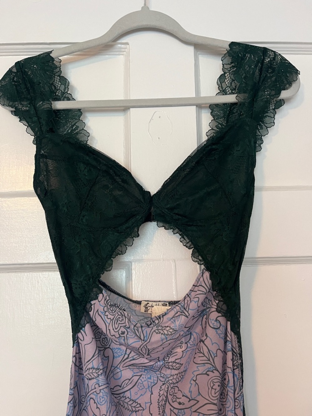 FREE PEOPLE SUDDENLY FINE FLORAL LACE SLIP MAXI DRESS SIDE SLIT NWT SZ XS - Picture 4 of 9